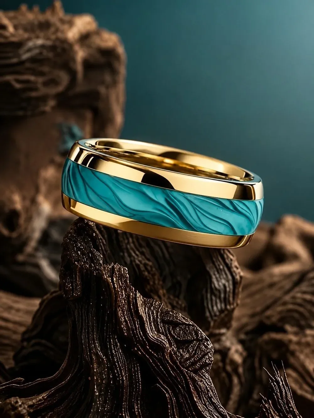 Gold and Turquoise Ring